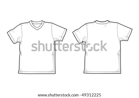 White T-shirt – back and front, V-neck