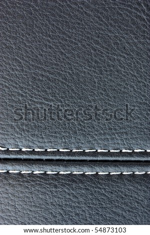 Black leather sewing texture for background