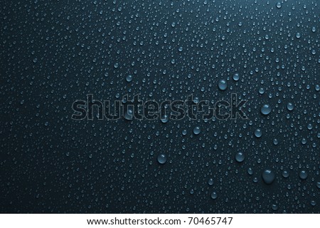 water drops on dark blue
