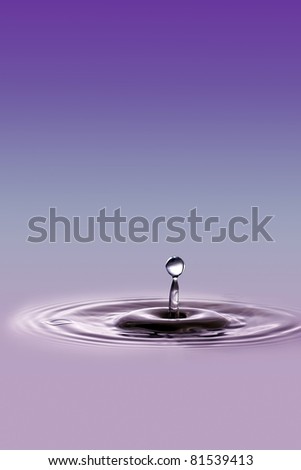 water drop and water rings closeup