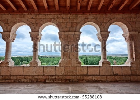 These archs are located at the entrances of the church of Nuestra Senora del Rivero (San Esteban de Gormaz, Soria, Spain). It was built circa 12th century.