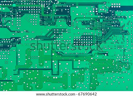 Close up shot of a printed circuit board.