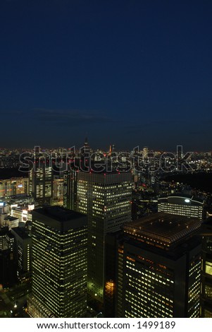 Tokyoâ€™s buildings by night