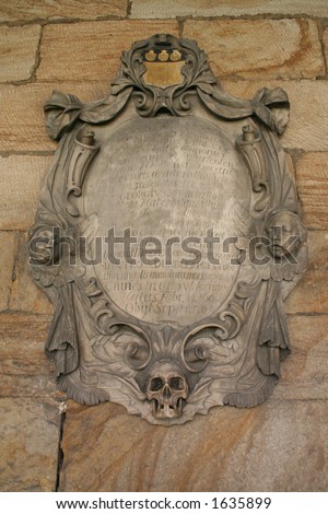 Skull and frame at the Durham cathedral