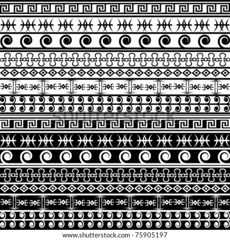 Set Of Geometric Black And White Borders Stock Vector 75905197 ...