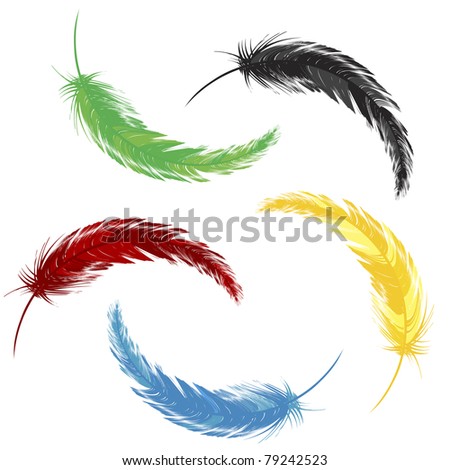 Seamless background with colored feathers