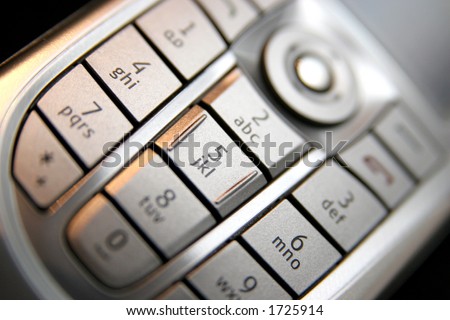 mobile phone keypad in closeup