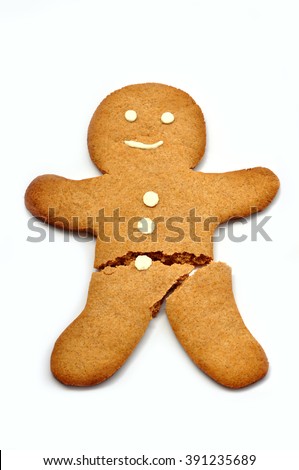 Broken Gingerbread Man Stock Photo 391235689 : Shutterstock