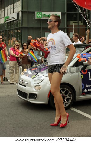 MONTREAL, CANADA - AUGUST 14: participant of parade at the Montreal Annual Gay Pride parade August 14, 2011, Montreal.