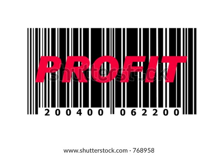 profit written on barcode in red