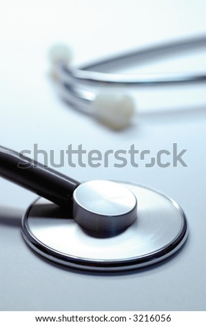 close-up of stethoscope isolated on white background
