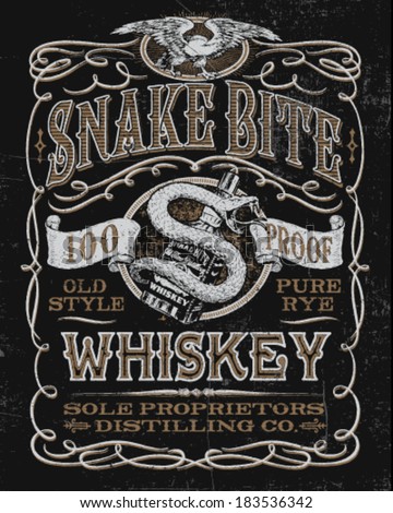 Vintage Whiskey Label T-shirt Graphic