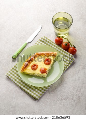 vegetables cake with zucchinis tomatoes and cheese