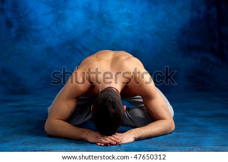 relaxing man after gym exercise horizontal shoot