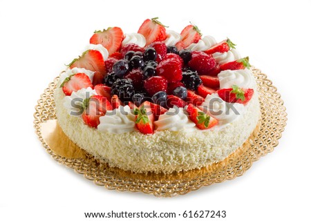 Similar – Image, Stock Photo Strawberry cake with mixed flour