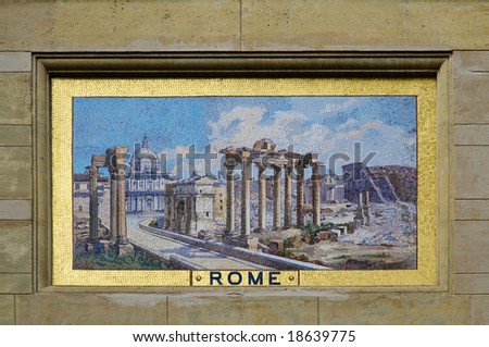 Architectural details -  mosaic, Ancient Rome, wall decoration