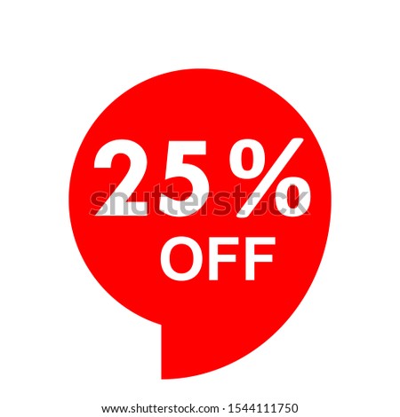 Sale - 25 percent off - red tag isolated - vector illustration