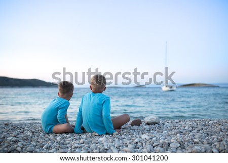 Brothers on a beach