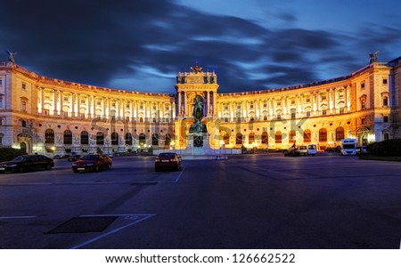 Vienna Hofburg Imperial Palace at night - Austria