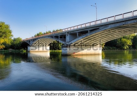 Bridge over river Vah in city Sered in Slovakia Imagine de stoc © 