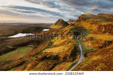 Similar – Image, Stock Photo View at Quiraing on Isle of Skye II