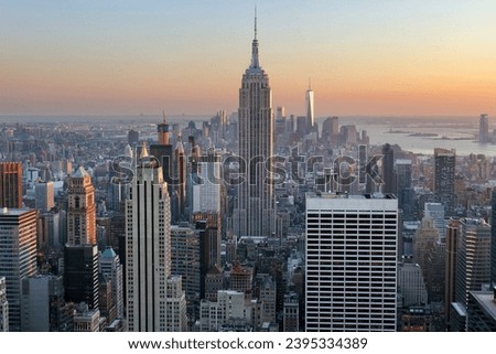 Similar – Foto Bild Skyline von New York City Manhattan in der Innenstadt