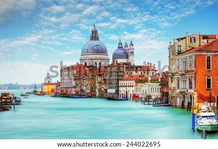 Similar – Image, Stock Photo Venetian tower at sunset under a blue sky