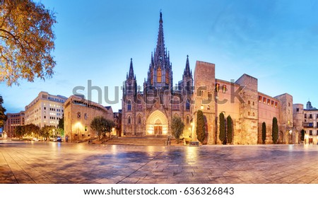 Similar – Image, Stock Photo Barcelona Cathedral, Saint Eulalia Exterior Details