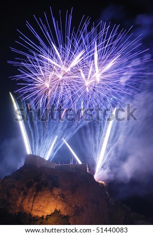 Wonderful firework at San Leo\' s castle