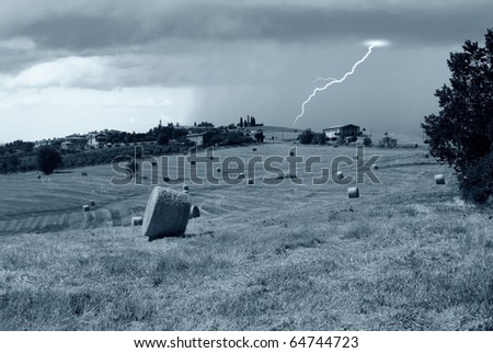 countryside and bad weather on the horizon