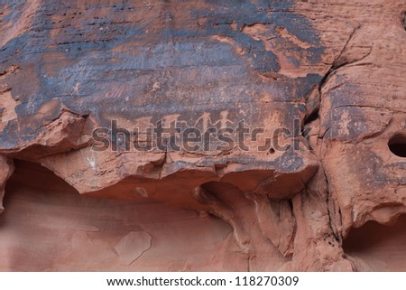 Landscape shot of desert rock formations in Valley of Fire Nevada USA
