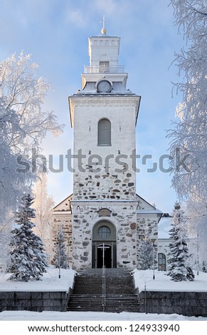Kuopio Cathedral in winter, Finland