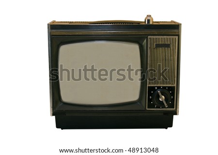 Old vintage TV isolated on white.