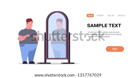 Similar – Image, Stock Photo Overweight male with mirror applying red lipstick