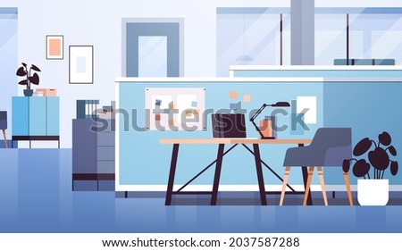 modern coworking area office interior empty no people open space cabinet room with furniture horizontal