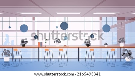 modern coworking area office interior empty no people open space cabinet room with furniture horizontal