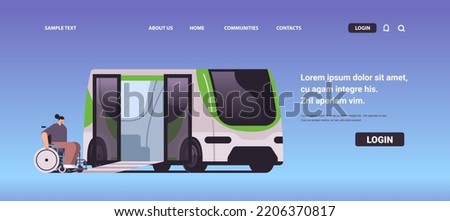 woman in wheelchair moving to lift of public electric bus electrified transportation e-motion EV management