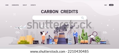 mix race businesspeople controlling responsibility of co2 emission free trading carbon tax credit environment strategy