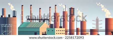 energy generation plant with chimneys electricity production industrial manufacturing building heavy industry factory