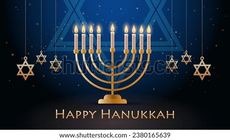 menorah icon happy hanukkah judaism religious holidays hebrew celebration banner candelabrum with candles horizontal