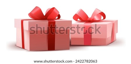 happy valentines day celebration greeting card wrapped gift boxes isolated on white background horizontal