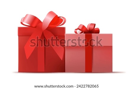 happy valentines day celebration greeting card wrapped gift boxes isolated on white background horizontal