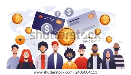 mix race people making payments with debit or credit cards financial transactions fintech business investment concept