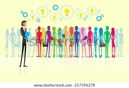 business people group human resource leader businessmen flat design vector illustration