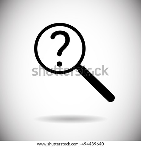 Magnifying Glass With Question Mark Search Icon Flat Vector Illustration
