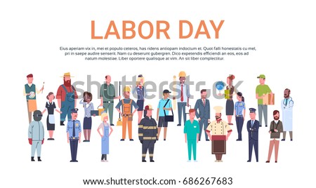 People Group Different Occupation Set, International Labor Day Flat Vector Illustration