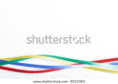 Colour decorative tape on a white background
