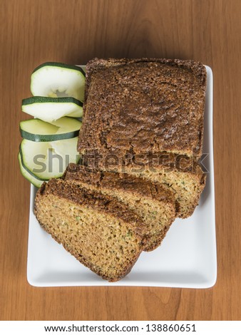 Vegetarian cake made of zucchini, ginger and lemon peel