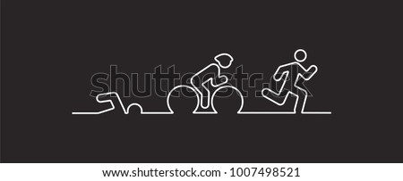 Vector illustration triathlon, flat design