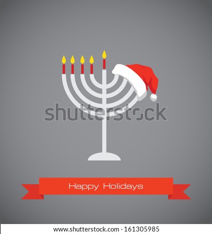 happy holidays; merry christmas and happy hanukkah